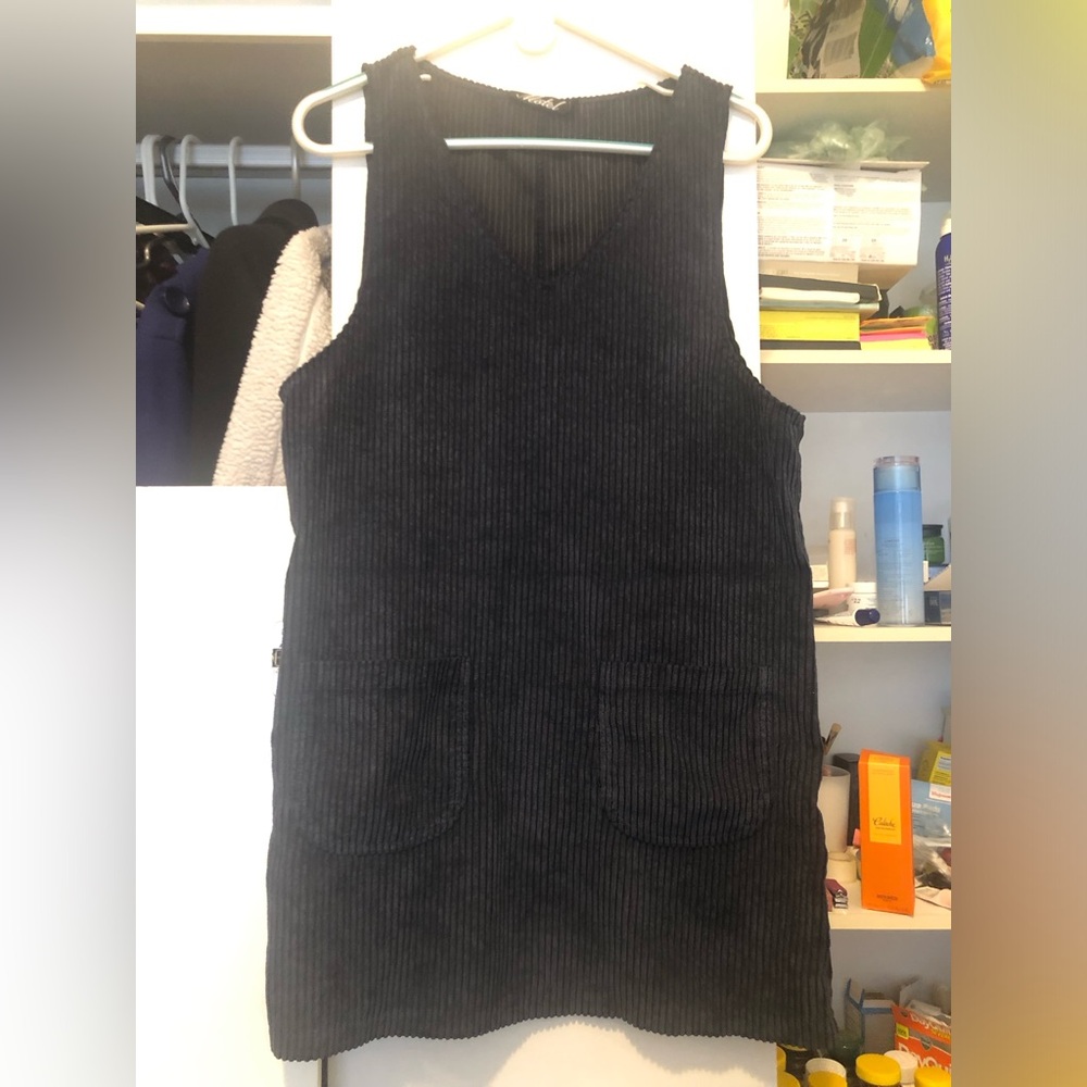 V neck corduroy dress